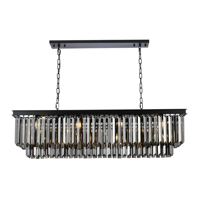 Urban Classic Sydney 12-Light Metal Royal Cut Chandelier in Black Finish
