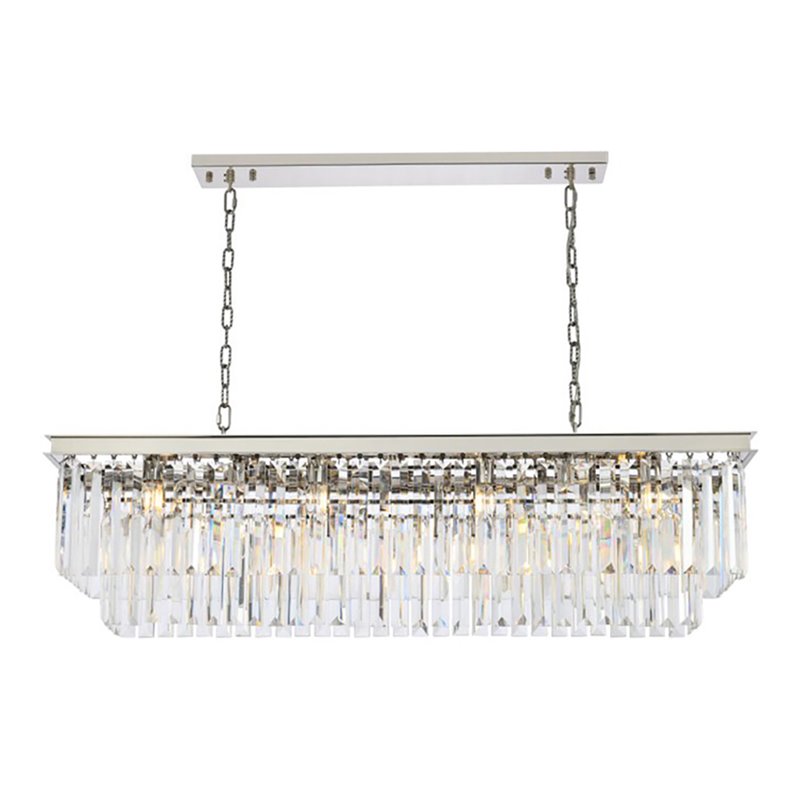 Urban Classic Sydney 12-Light Metal Royal Cut Chandelier - Polished Nickel