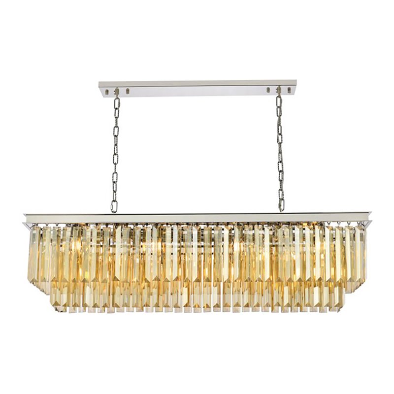 Urban Classic Sydney 12-Light Metal Royal Cut Chandelier in Polished Nickel