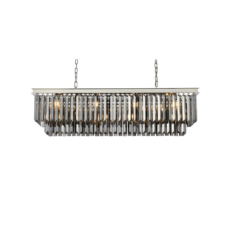 Urban Classic Sydney 12-Light Metal Royal Cut Chandelier in Polished Nickel