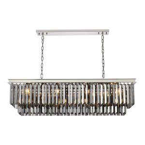 Urban Classic Sydney 12-Light Metal Royal Cut Chandelier in Polished Nickel