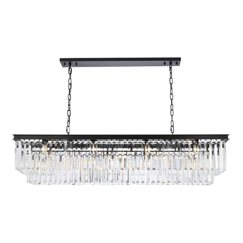 Urban Classic Sydney 12-Light Metal Royal Cut Chandelier - Matte Black