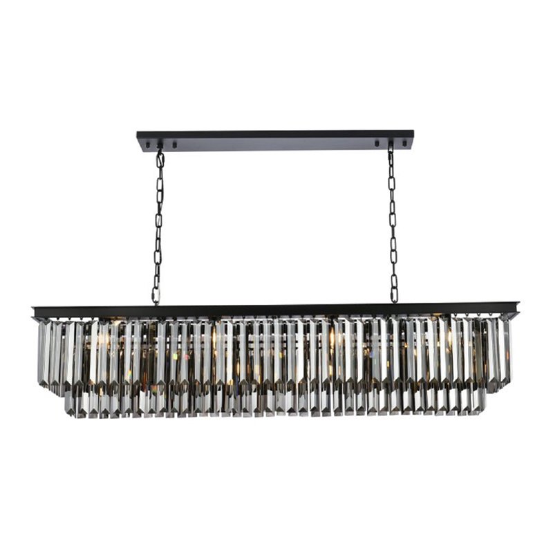 Urban Classic Sydney 12-Light Metal Royal Cut Chandelier in Black