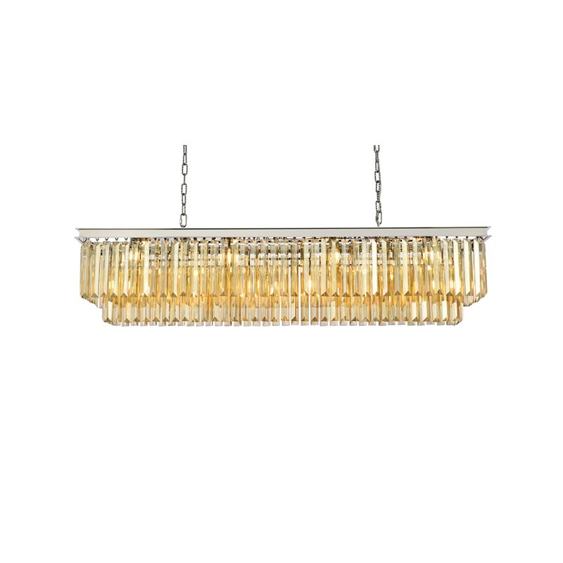 Urban Classic Sydney 12-Light Metal Royal Cut Chandelier in Polished Nickel
