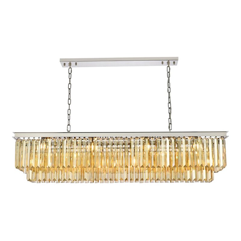 Urban Classic Sydney 12-Light Metal Royal Cut Chandelier in Polished Nickel