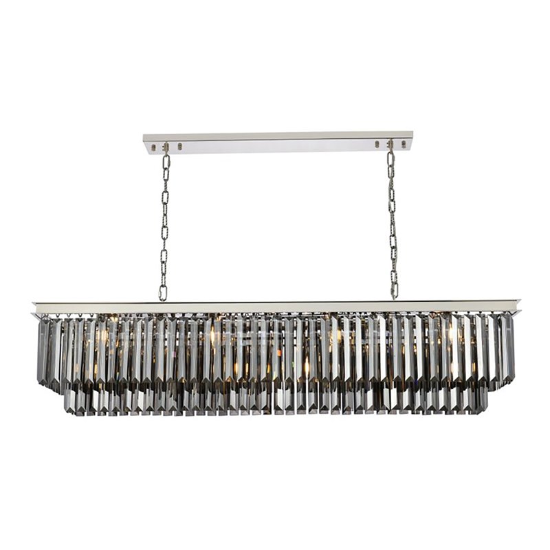 Urban Classic Sydney 12-Light Metal Royal Cut Chandelier - Nickel Finish