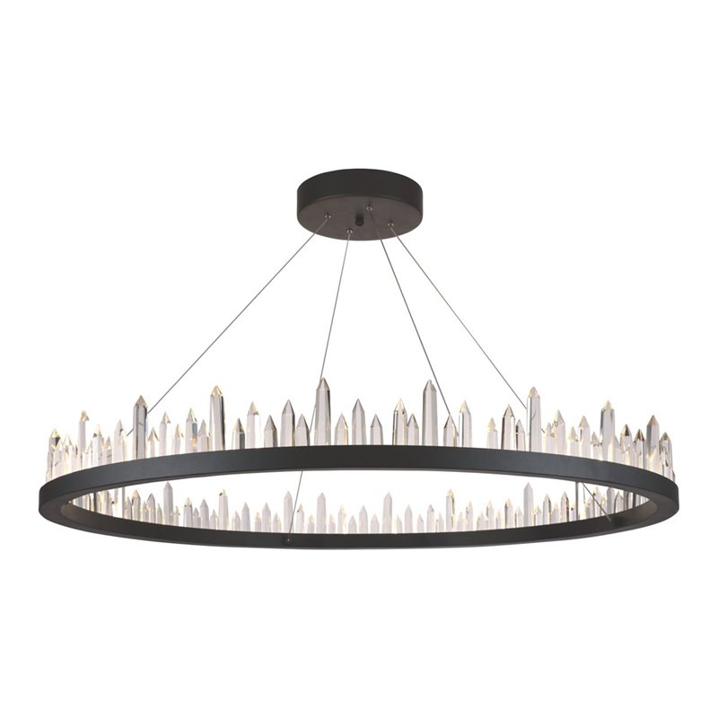Urban Classic Malta 56-Light Metal Royal Cut Chandelier in Satin Dark Gray