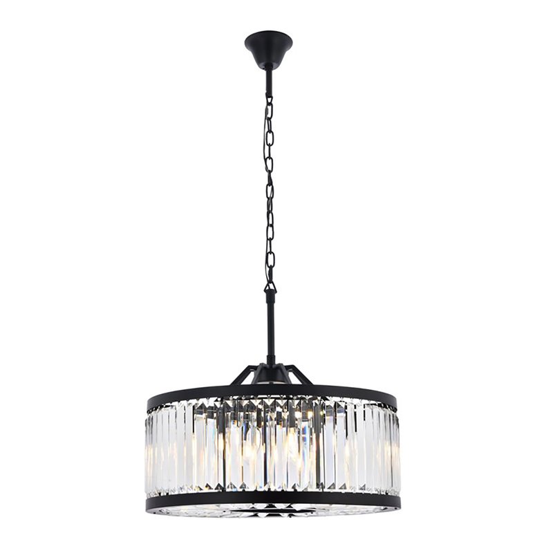 Urban Classic Chelsea 8-Light Metal Royal Cut Chandelier in Matte Black
