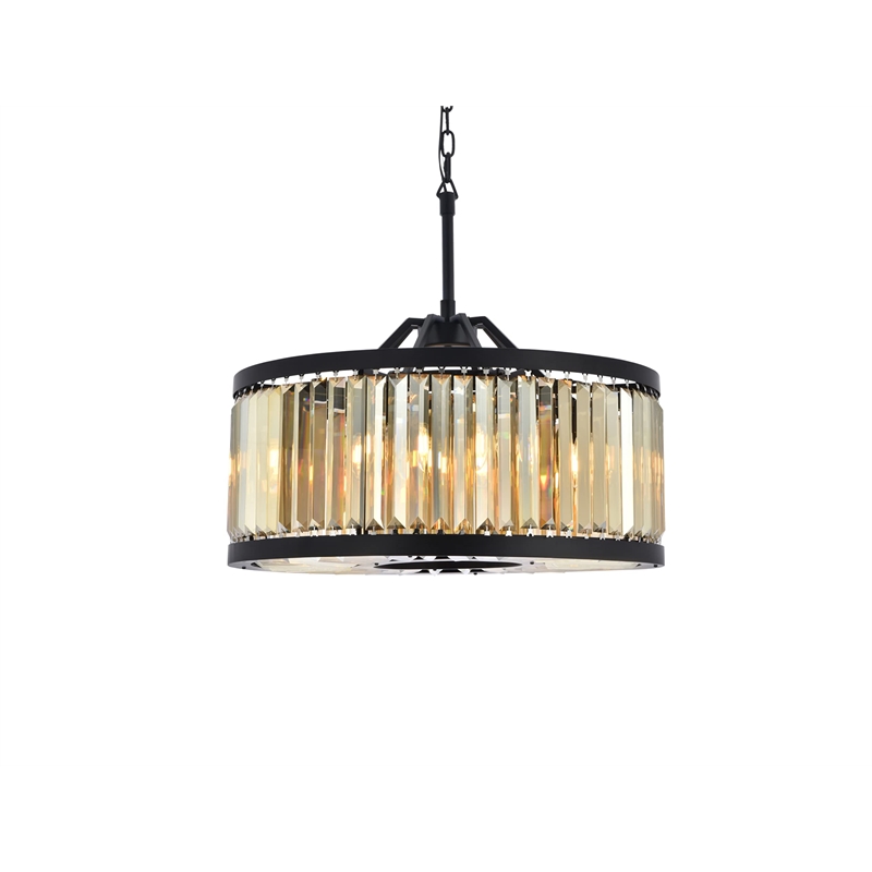 Urban Classic Chelsea 8-Light Metal Royal Cut Chandelier - Matte Black