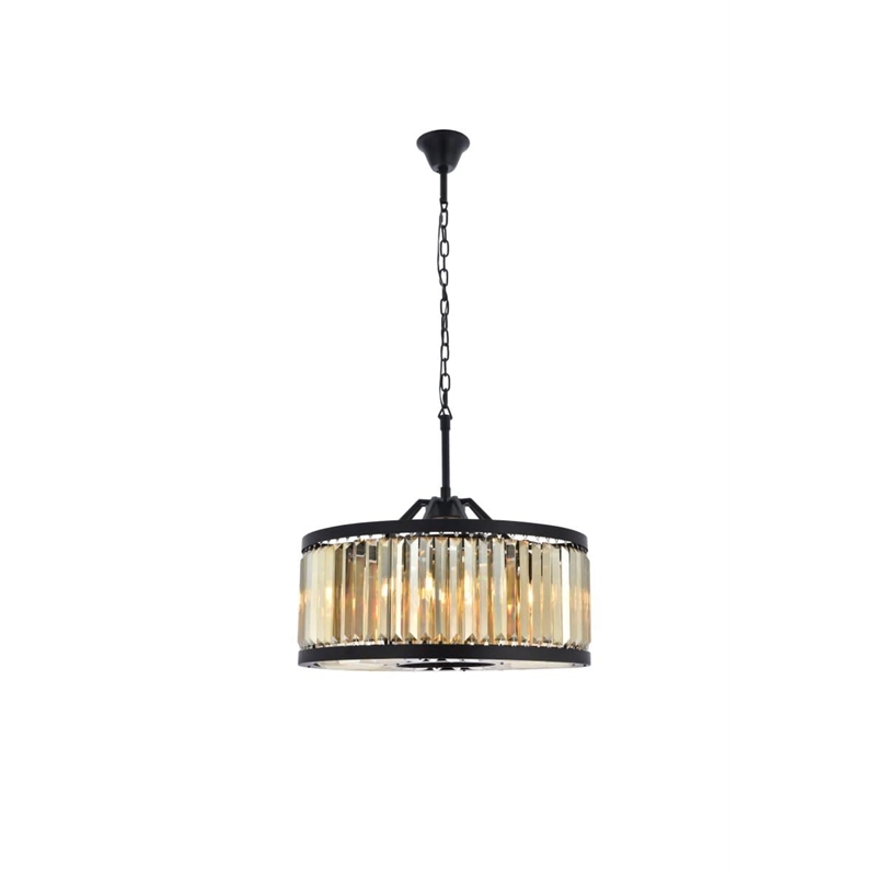 Urban Classic Chelsea 8-Light Metal Royal Cut Chandelier - Matte Black