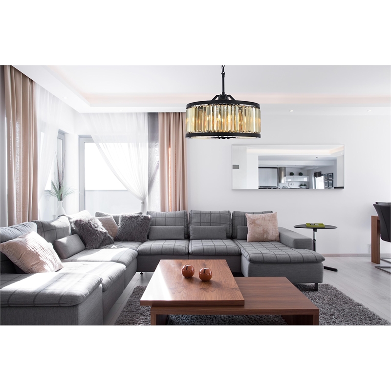 Urban Classic Chelsea 8-Light Metal Royal Cut Chandelier - Matte Black