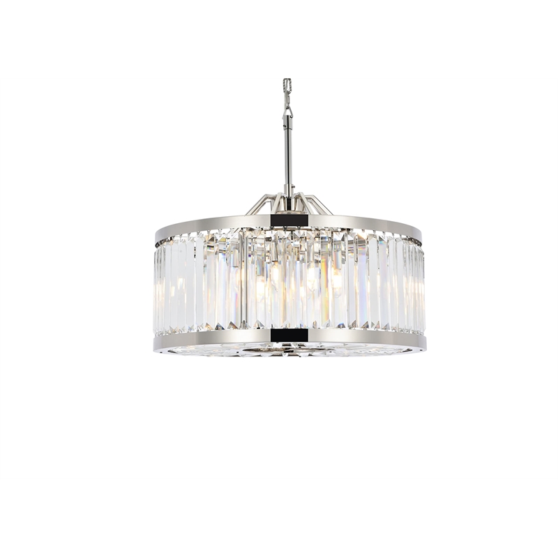 Urban Classic Chelsea 8-Light Metal Royal Cut Chandelier - Polished Nickel