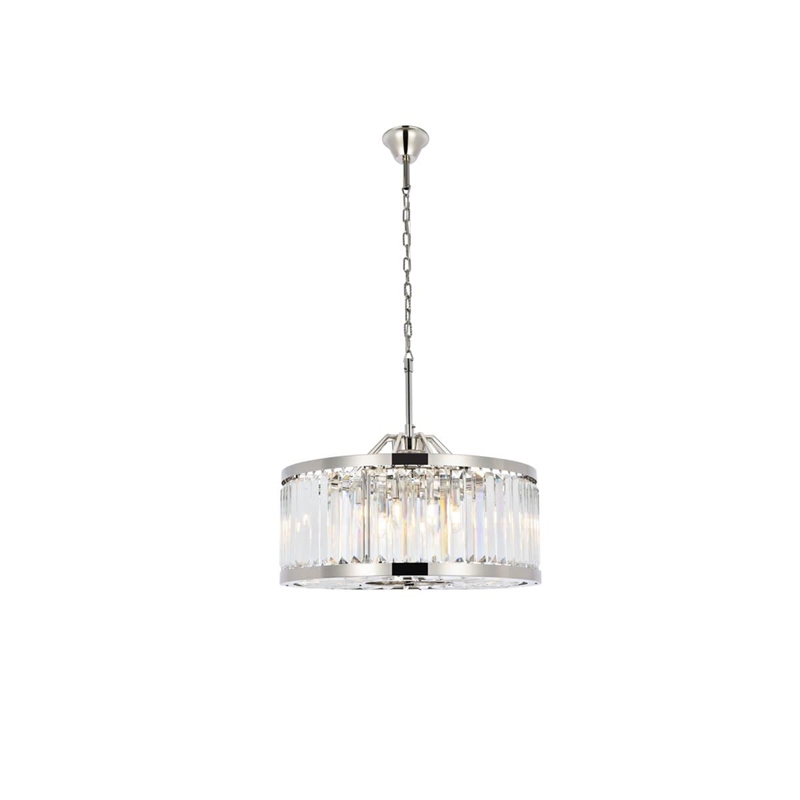 Urban Classic Chelsea 8-Light Metal Royal Cut Chandelier - Polished Nickel
