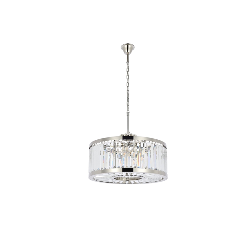 Urban Classic Chelsea 8-Light Metal Royal Cut Chandelier - Polished Nickel