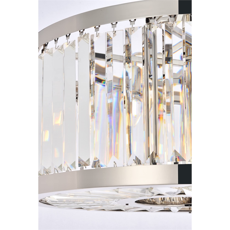 Urban Classic Chelsea 8-Light Metal Royal Cut Chandelier - Polished Nickel