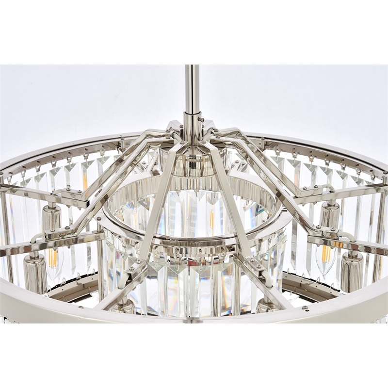Urban Classic Chelsea 8-Light Metal Royal Cut Chandelier - Polished Nickel