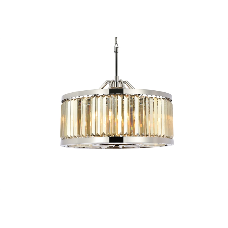 Urban Classic Chelsea 8-Light Metal Royal Cut Chandelier in Polished Nickel
