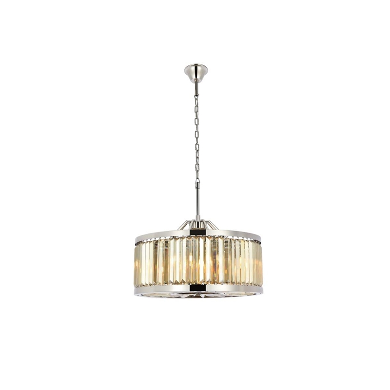 Urban Classic Chelsea 8-Light Metal Royal Cut Chandelier in Polished Nickel