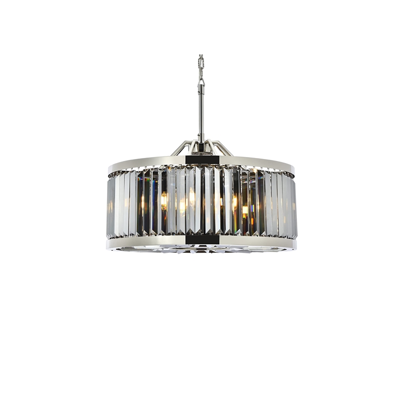 Urban Classic Chelsea 8-Light Metal Royal Cut Chandelier in Polished Nickel