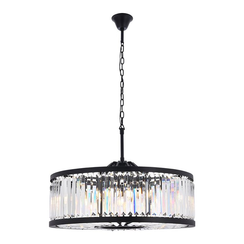 Urban Classic Chelsea 10-Light Metal Royal Cut Chandelier in Black