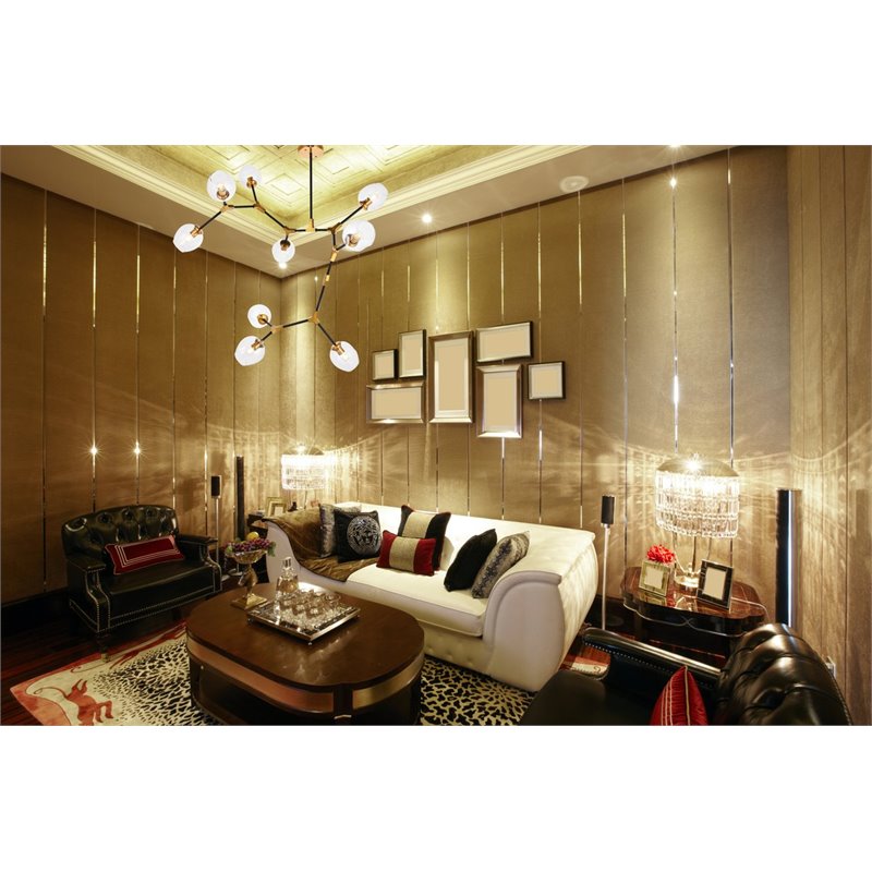 Urban Classic Cavoli 9-Light Metal Pendant in Light Antique Brass/Matte Black