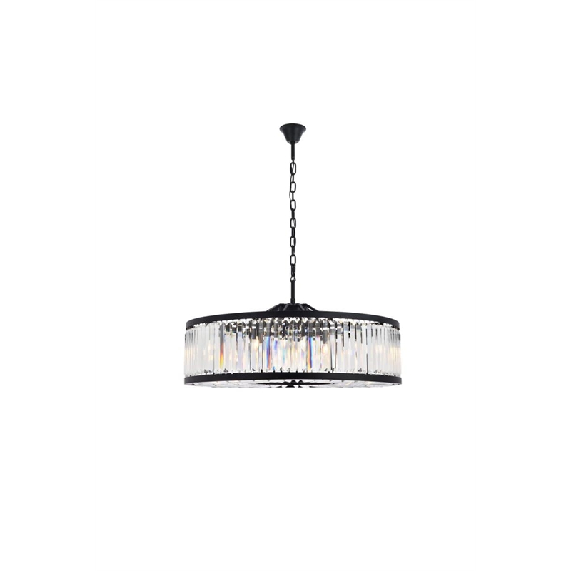 Urban Classic Chelsea 10-Light Metal Royal Cut Chandelier - Matte Black