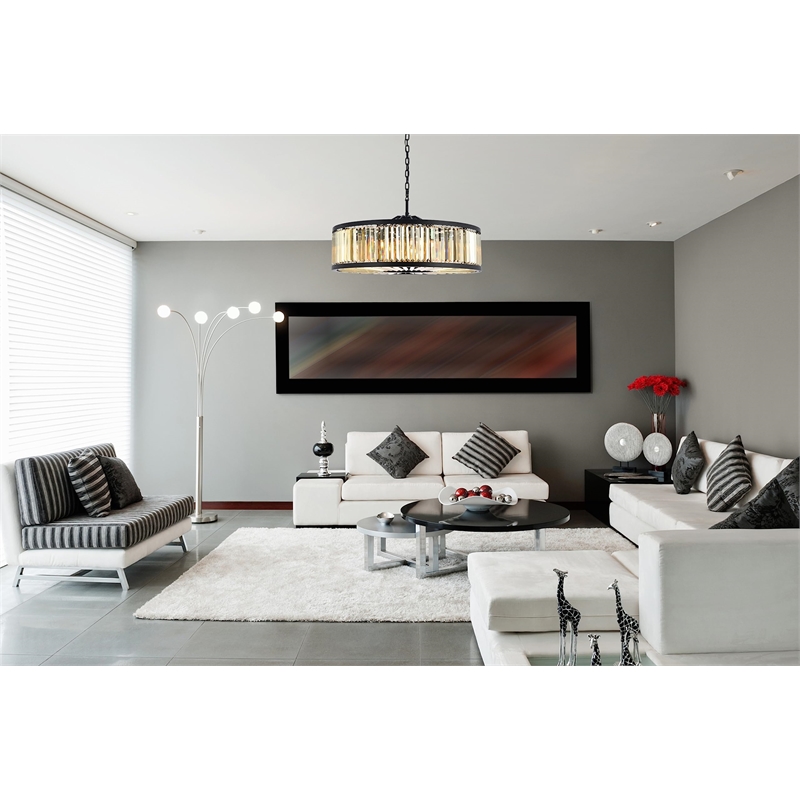 Urban Classic Chelsea 10-Light Metal Royal Cut Chandelier in Matte Black
