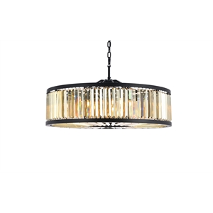 Urban Classic Chelsea 10-Light Metal Royal Cut Chandelier in Matte Black
