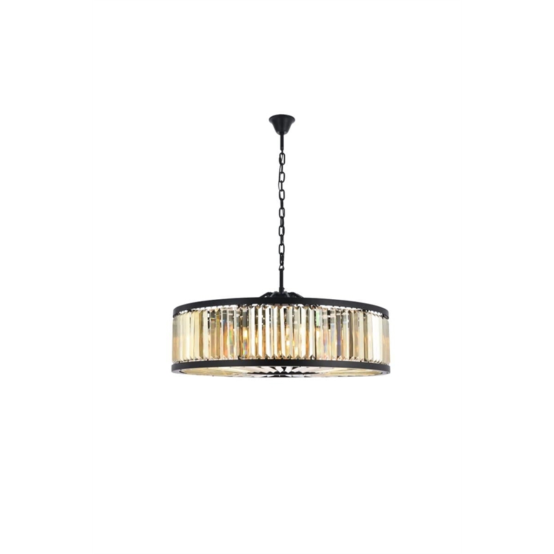 Urban Classic Chelsea 10-Light Metal Royal Cut Chandelier in Matte Black