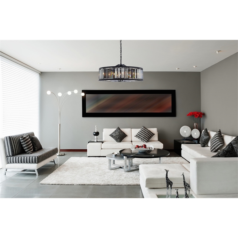 Urban Classic Chelsea 10-Light Metal Royal Cut Chandelier in Matte Black