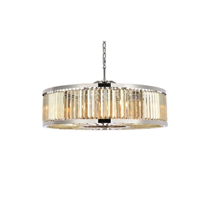 Urban Classic Chelsea 10-Light Metal Royal Cut Chandelier in Polished Nickel