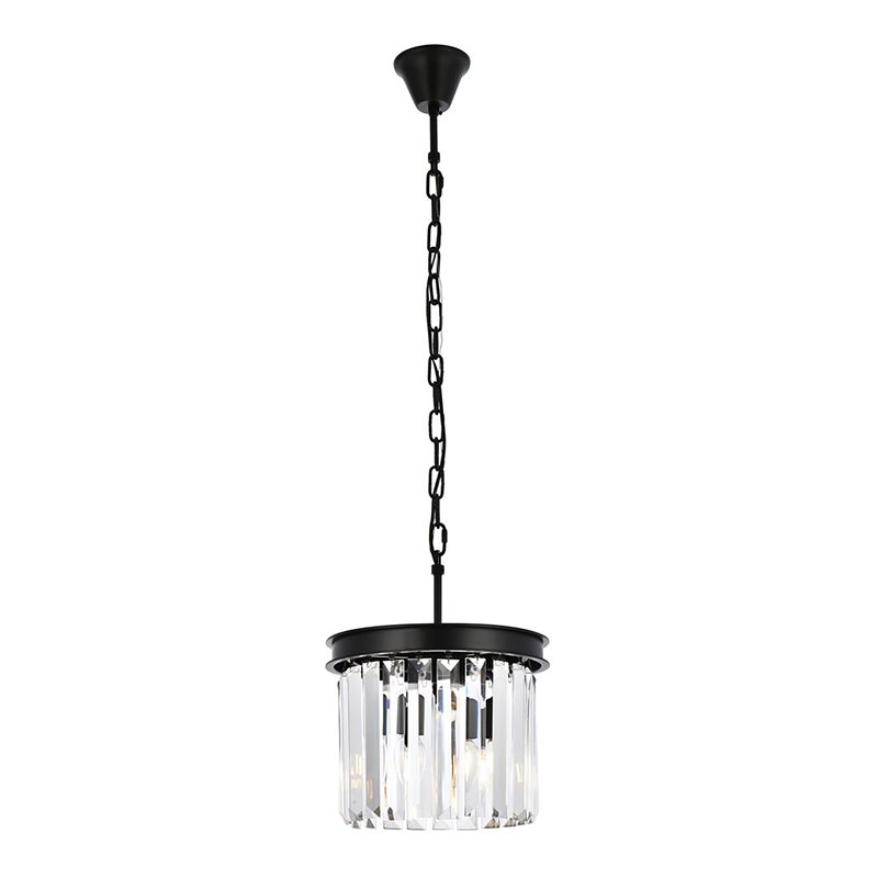 Urban Classic Sydney 3-Light Transitional Metal Royal Cut Pendant in Black