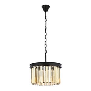 Urban Classic Sydney 3-Light Metal Royal Cut Pendant in Matte Black