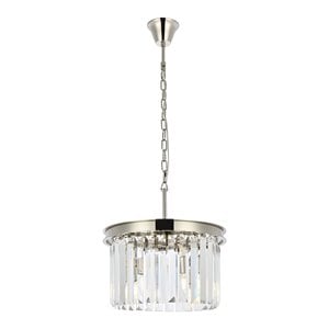 Urban Classic Sydney 3-Light Metal Royal Cut Pendant in Polished Nickel