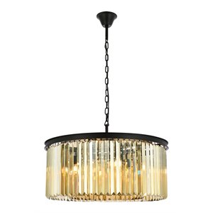 Urban Classic Sydney 8-Light Metal Royal Cut Chandelier in Black