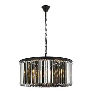 Urban Classic Sydney 8-Light Metal Royal Cut Chandelier in Matte Black