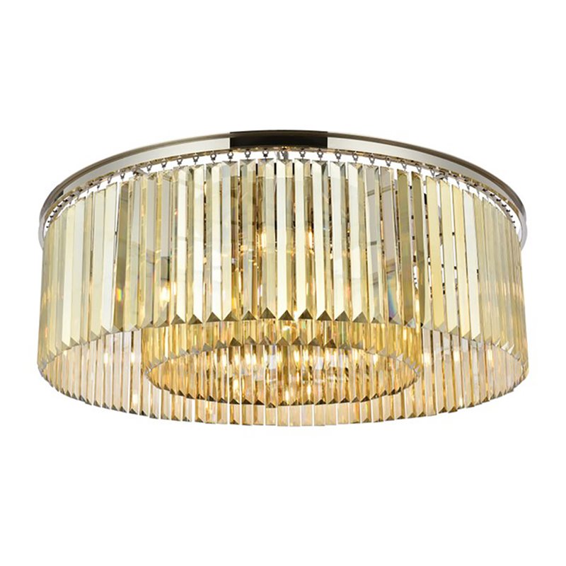 Urban Classic Sydney 10-Light Metal Royal Cut Flush Mount in Nickel