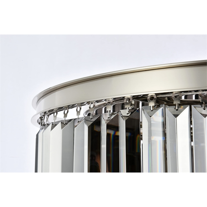 Urban Classic Sydney 10-Light Metal Royal Cut Flush Mount in Polished Nickel
