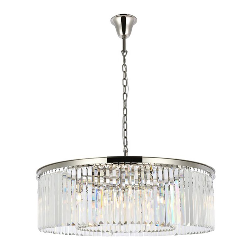 Urban Classic Sydney 10-Light Metal Royal Cut Chandelier in Polished Nickel