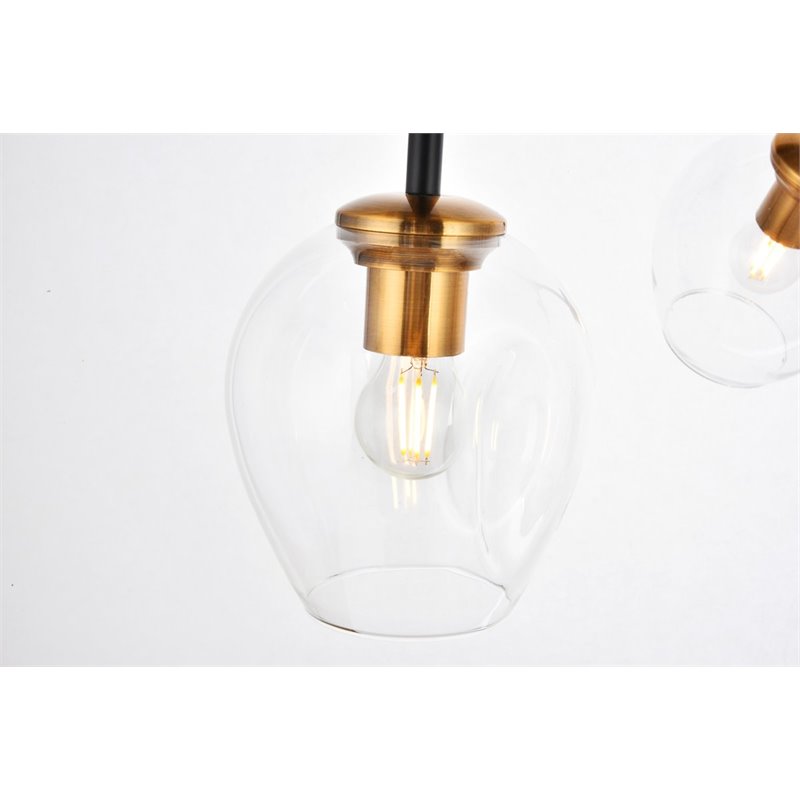 Urban Classic Cavoli 5-Light Metal Pendant in Light Antique Brass/Matte Black