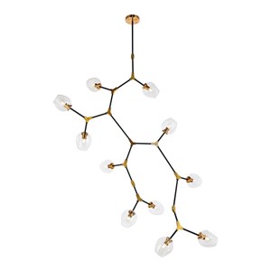 Urban Classic Cavoli 11-Light Metal Pendant in Antique Brass and Matte Black