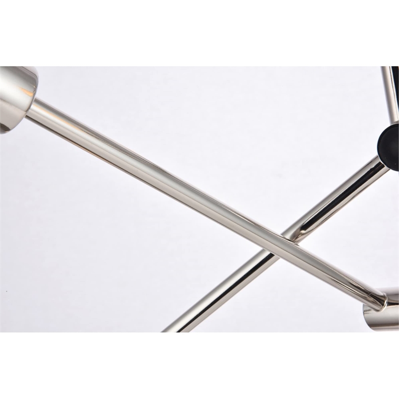 Living District Axel 6-Light Metal Pendant in Polished Nickel