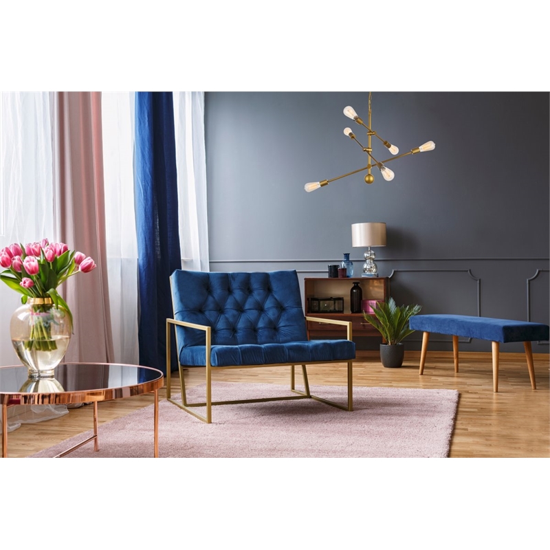 Living District Axel 6-Light Metal Pendant in Brass & Clear Finish