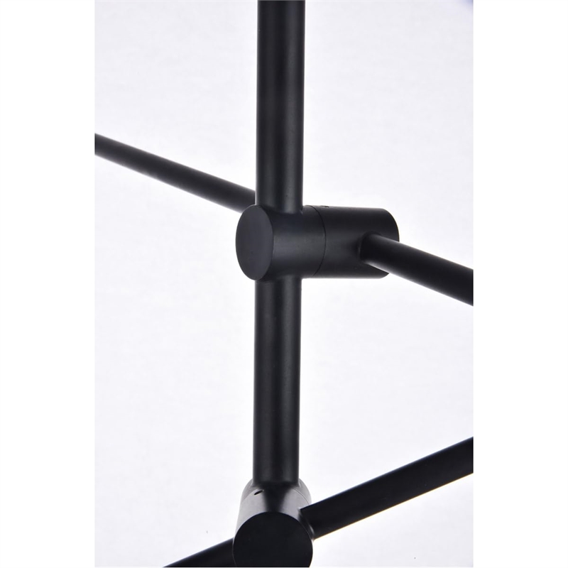 Living District Axel 6-Light Metal Pendant in Black & Brass Finish