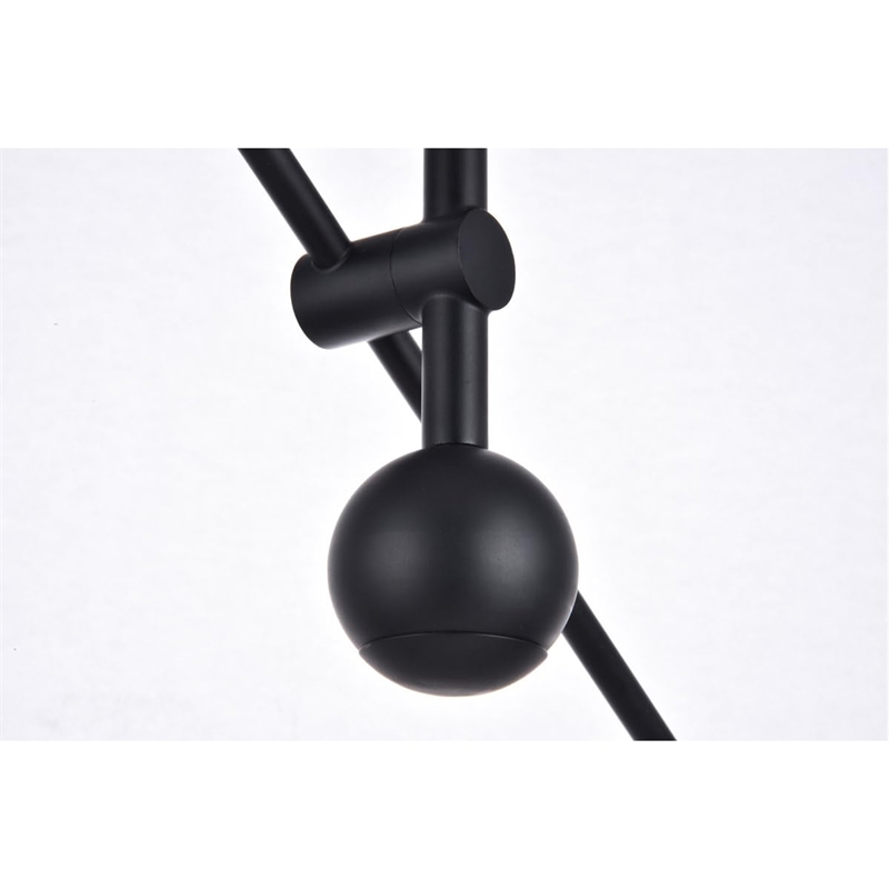 Living District Axel 6-Light Metal Pendant in Black & Brass Finish