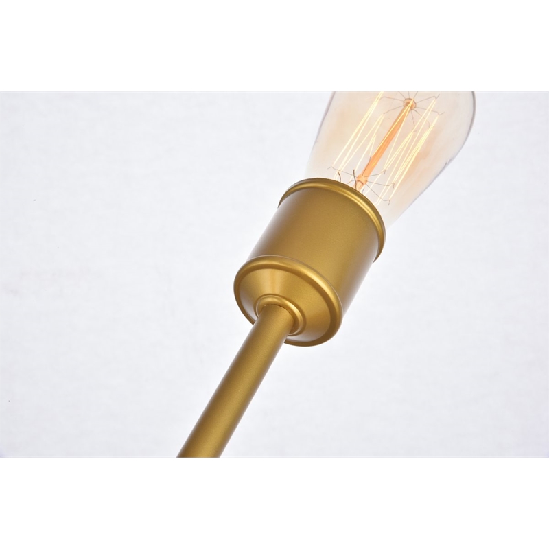 Living District Axel 6-Light Metal Pendant in Brass/Clear Finish