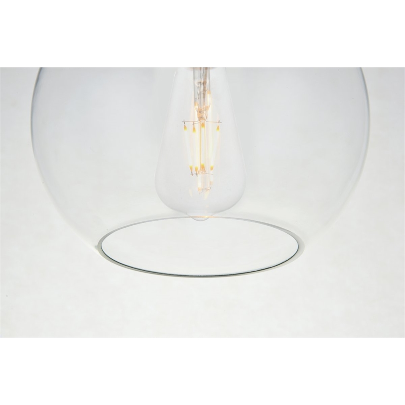 Living District Baxter 1-Light Metal & Glass Flush Mount in Chrome/Clear