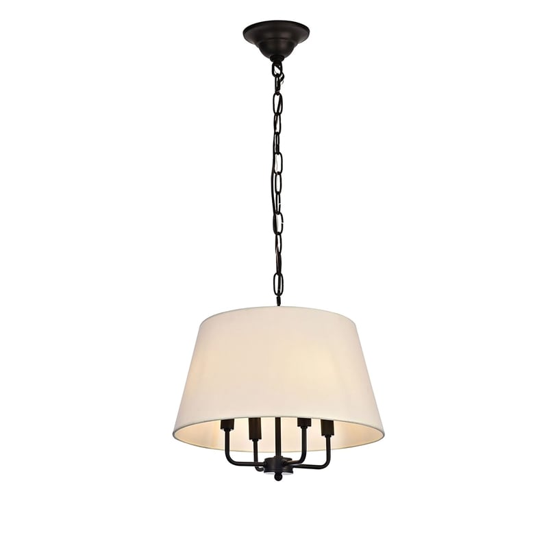 Living District Maple 4-Light Transitional Metal Pendant in Black