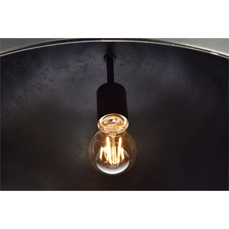 Living District Merce 1-Light Transitional Metal Pendant in Manual Brass