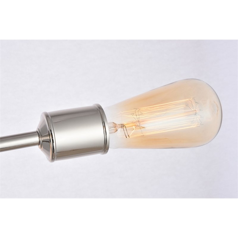 Living District Axel 5-Light Metal Wall Sconce in Polished Nickel